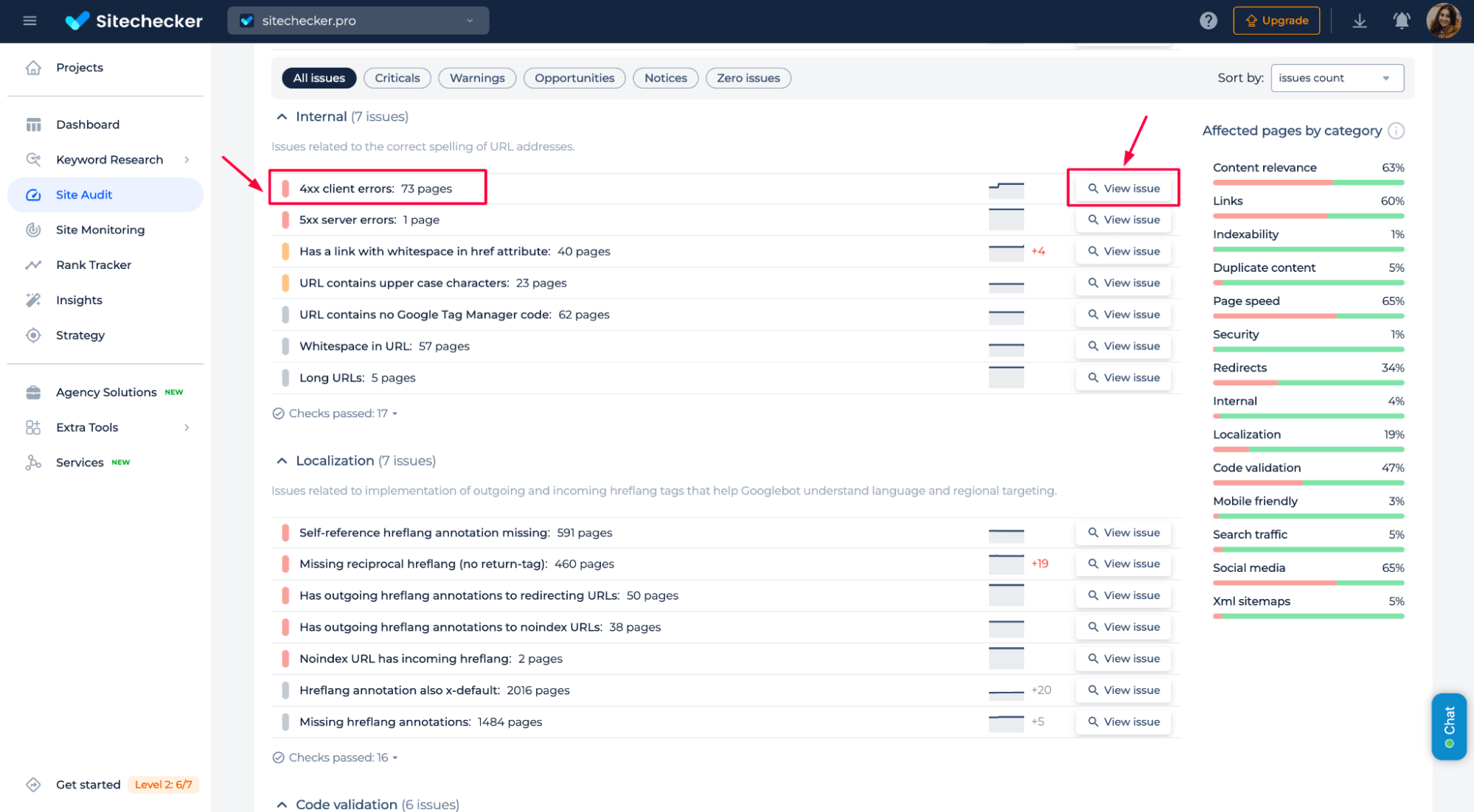 Sitechecker 4xx errors
