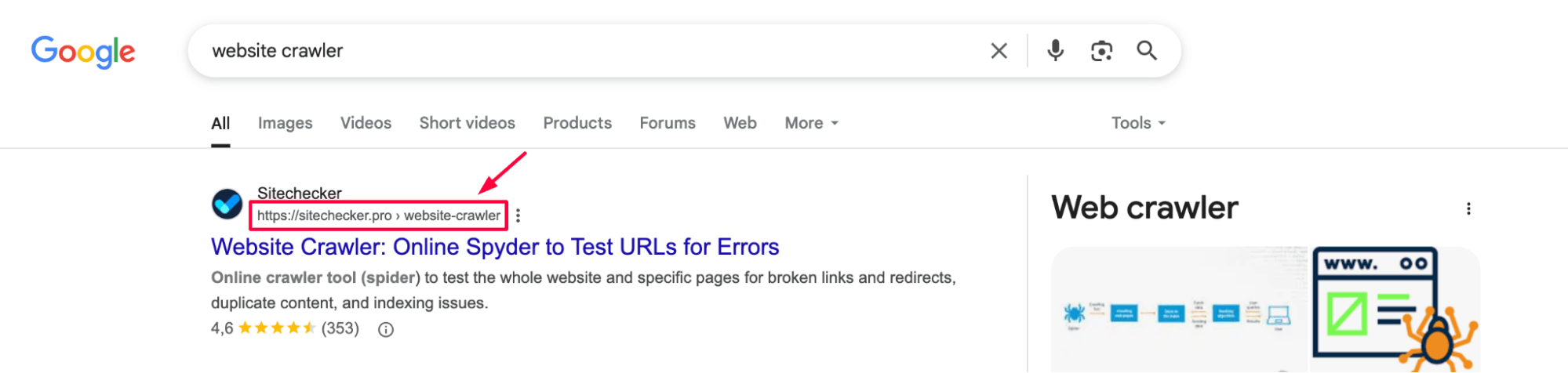 Breadcrumbs enhancement serp