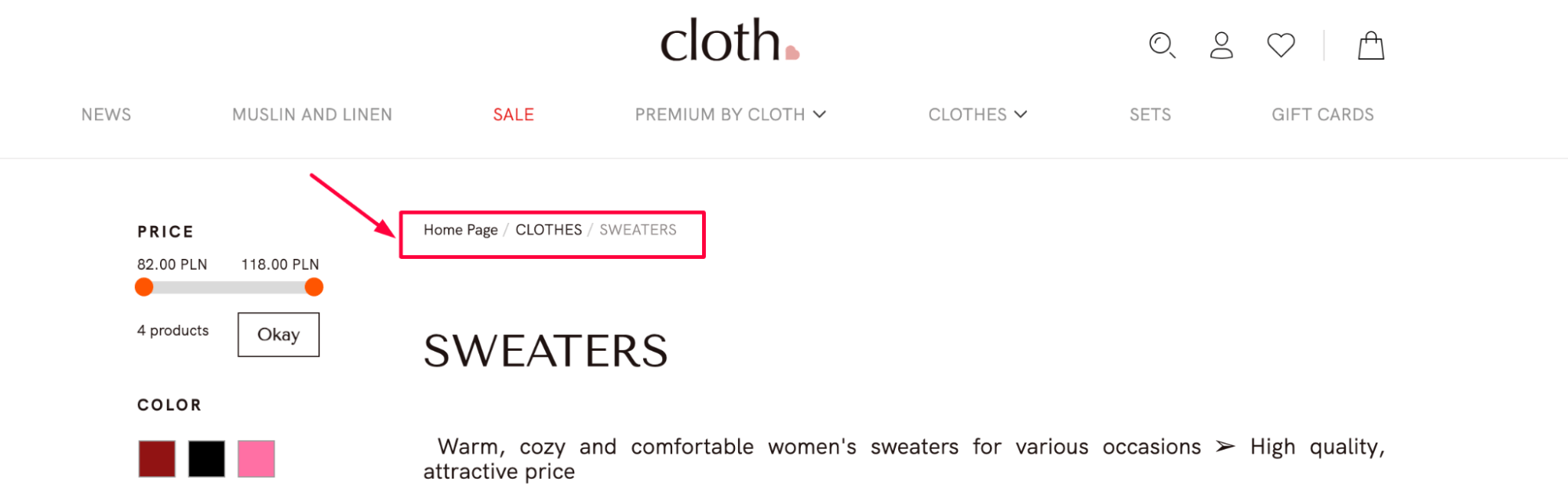 Cloth breadcrumbs