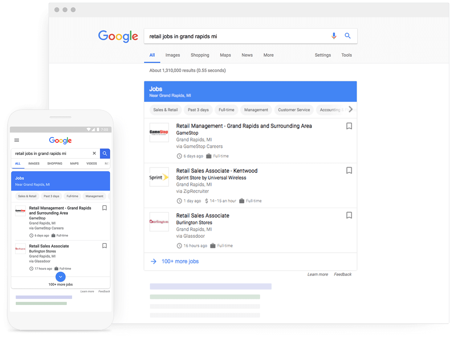 Job posting enhancement serp