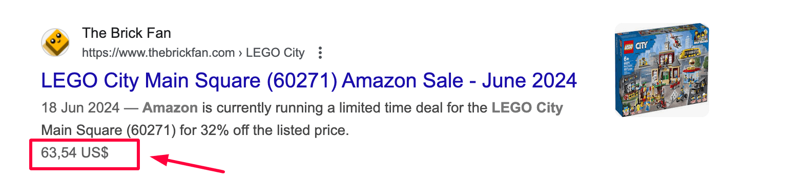 Product enhancement serp