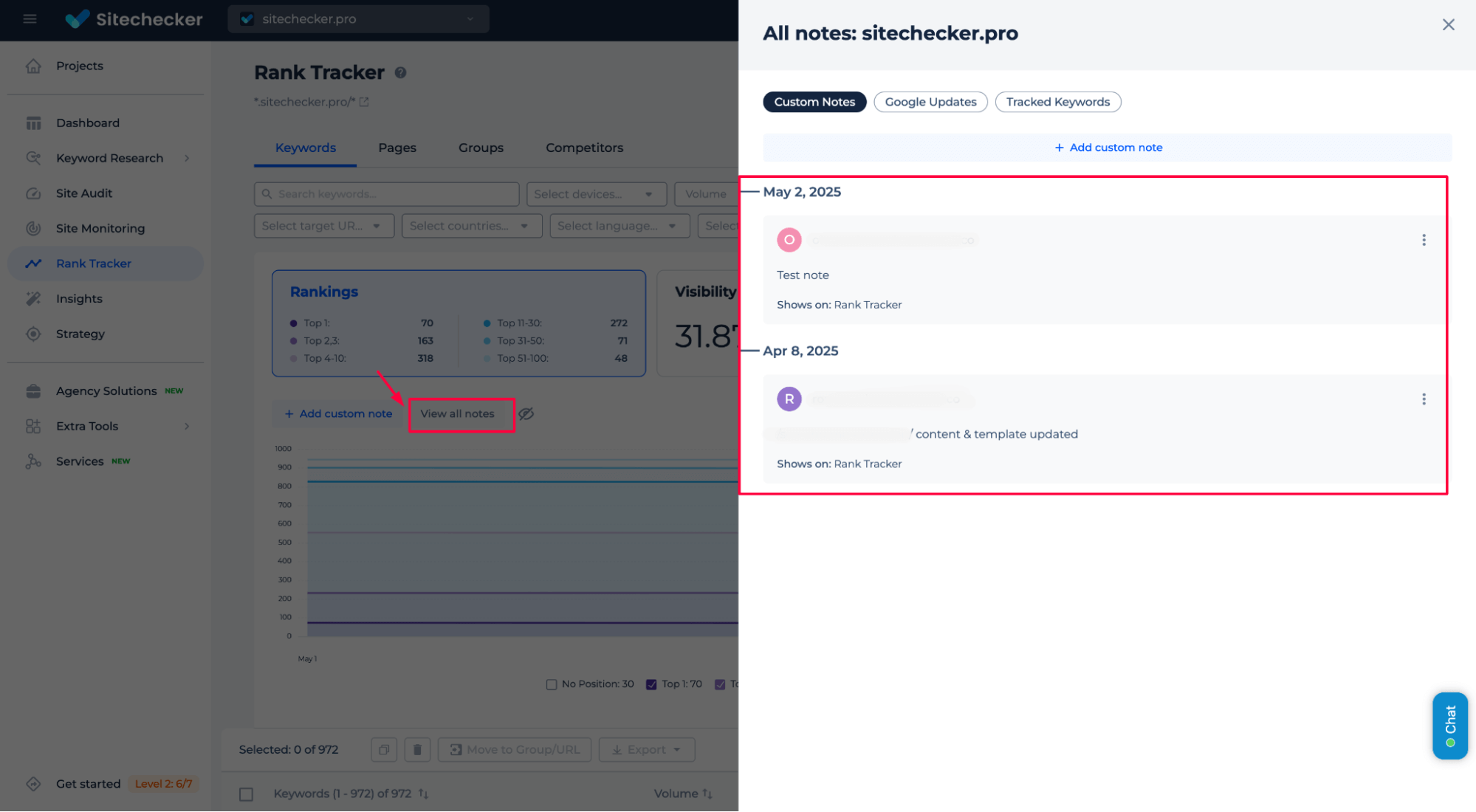 Sitechecker all notes