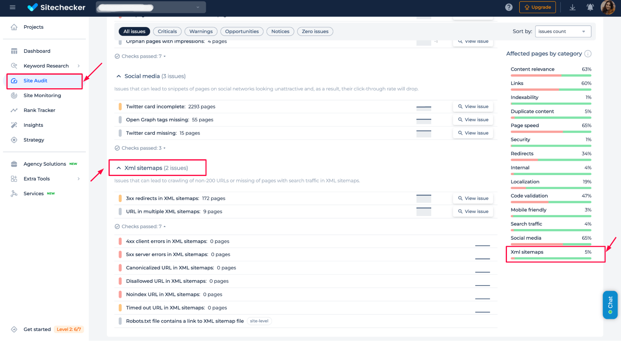 Sitechecker xml sitemap issues
