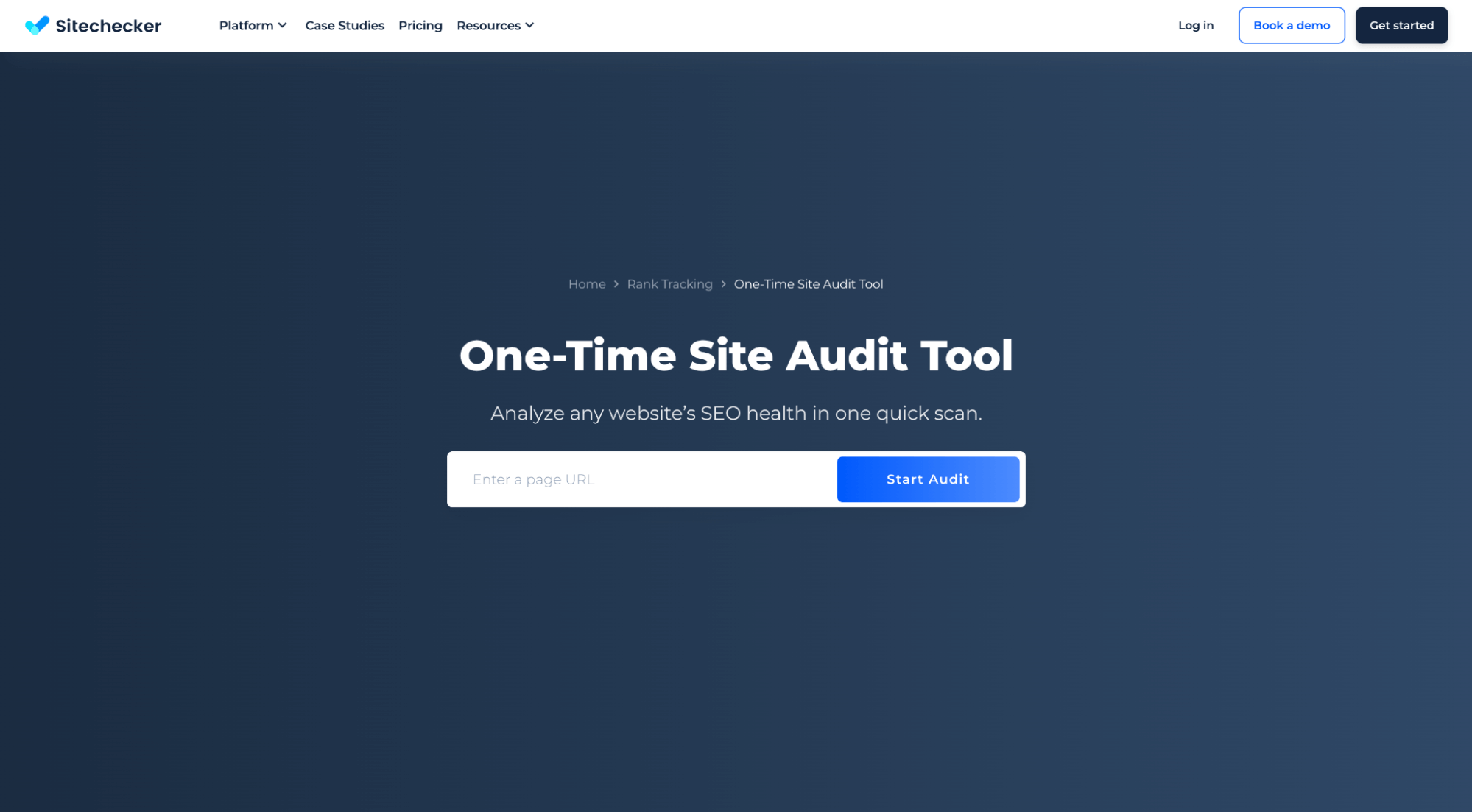 One-time site audit tool