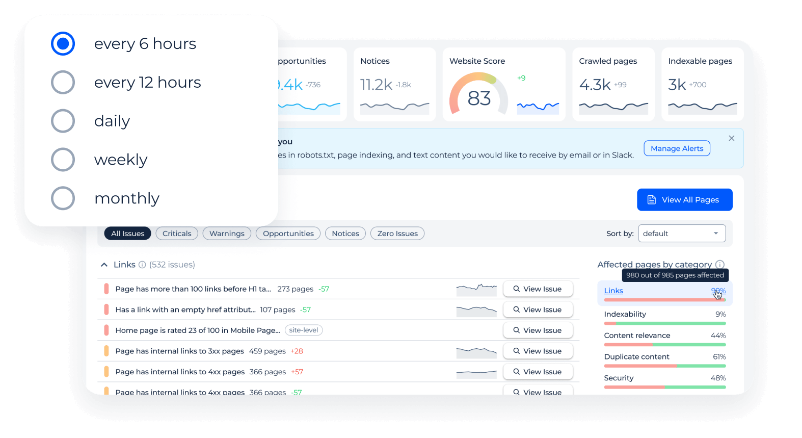 Automated site audits