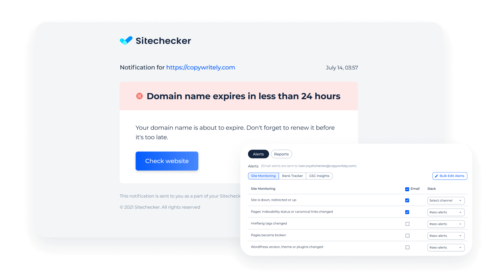 Custom alerts and notifications