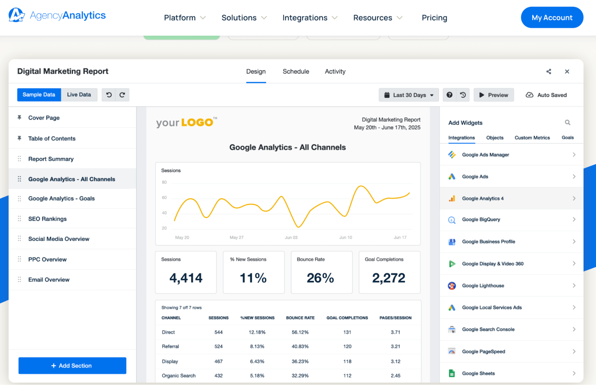 AgencyAnalytics tool