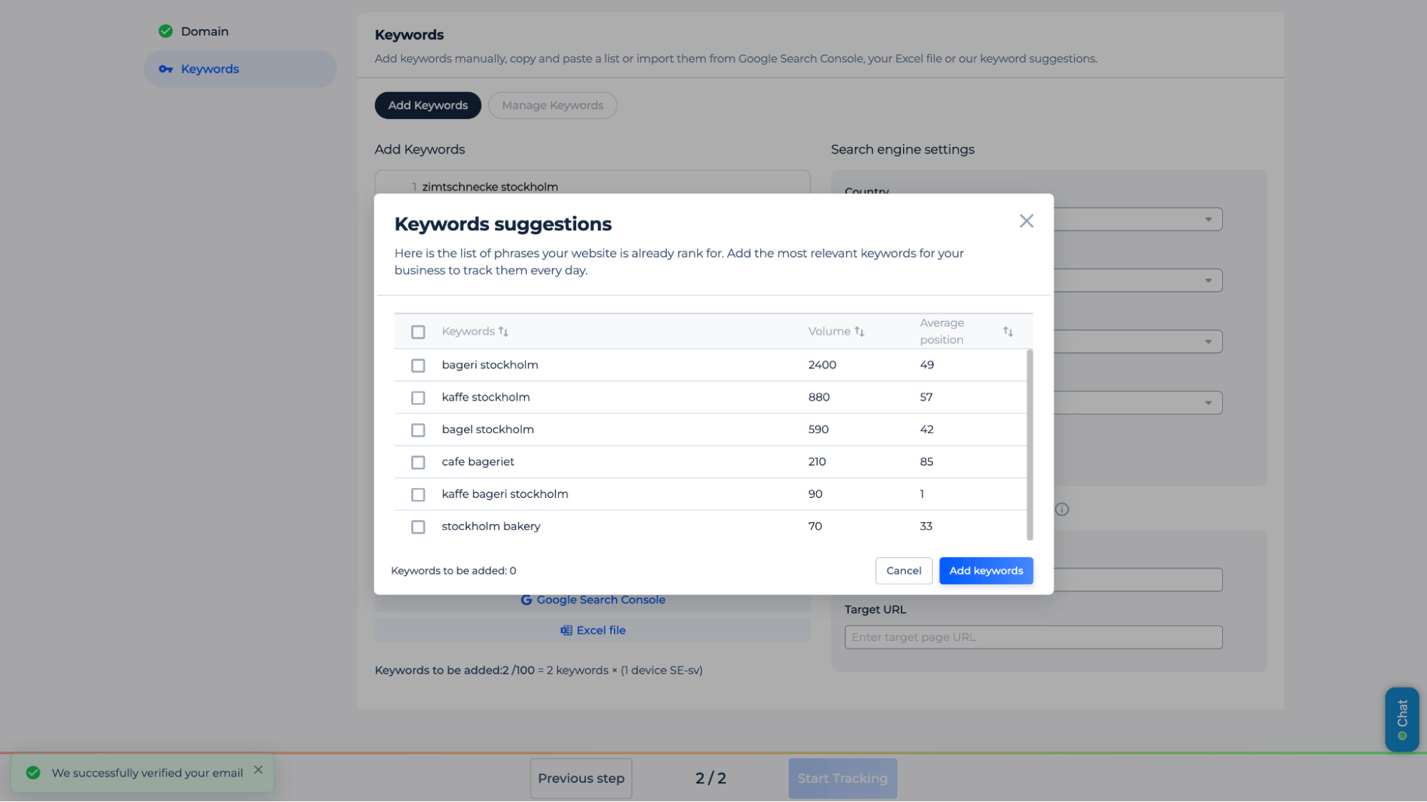 Keyword suggestions