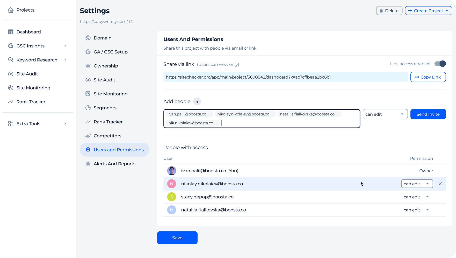 Unlimited users and role-based access