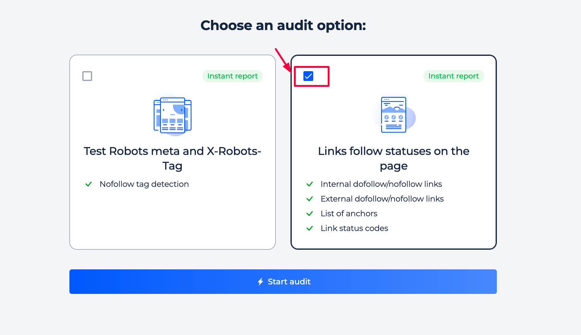 Links follow statuses on the page
