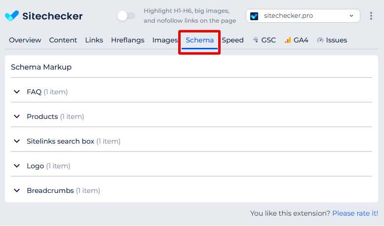 Extension Schema Markup