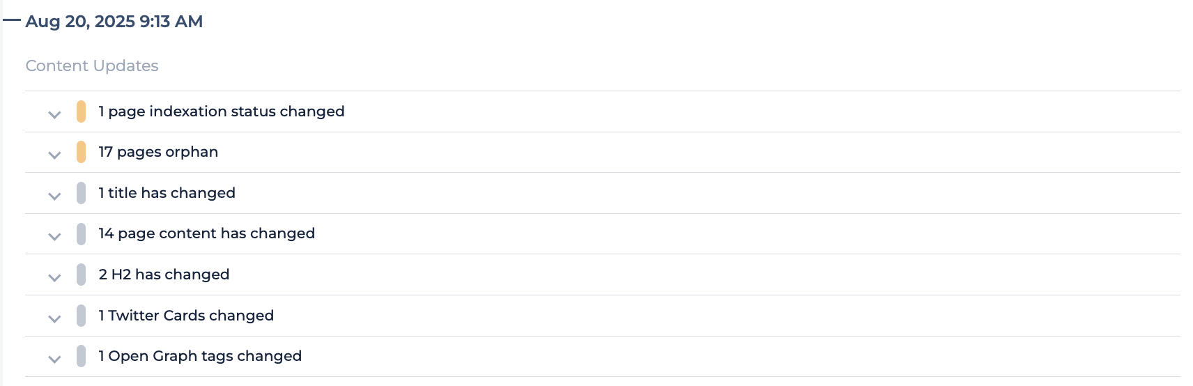 Sitechecker site monitoring changes log