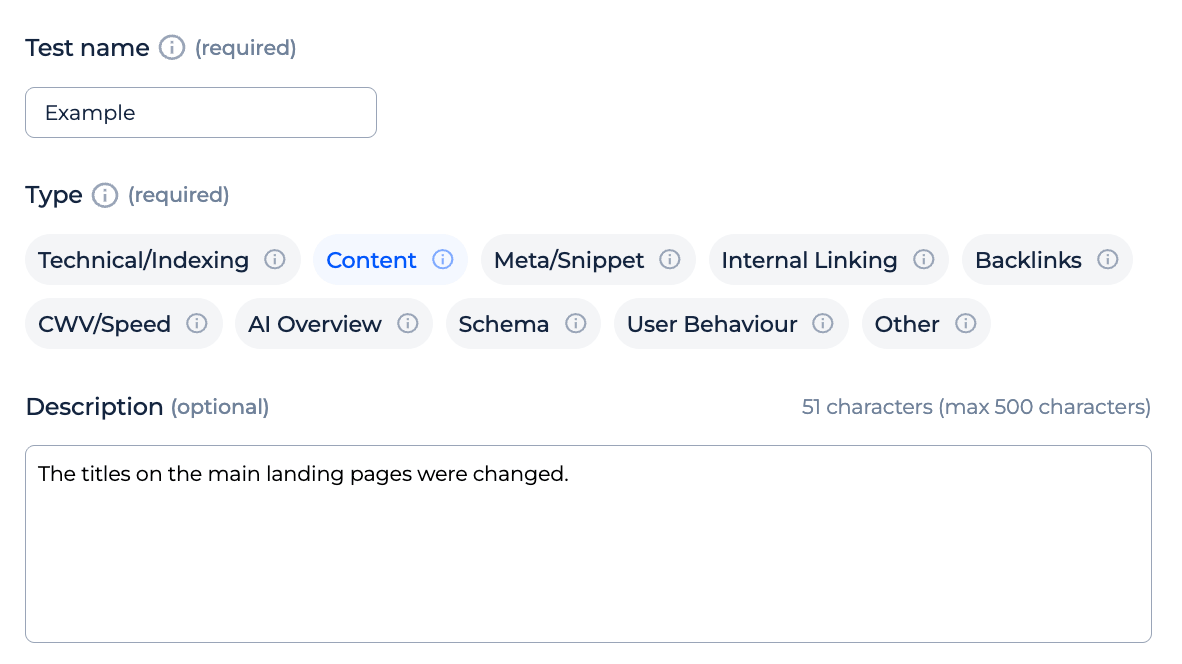 SEO Test setup 2