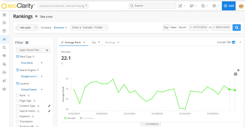 seoClarity enterprise SEO platform dashboard